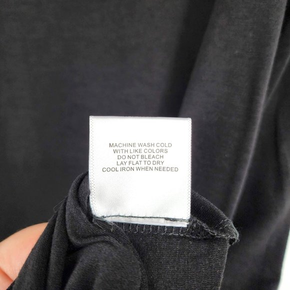 Modcloth Au Fond T Shirt S Black Round Neck Cuff Short Sleeve Soft Basic Capsule - Picture 6 of 8